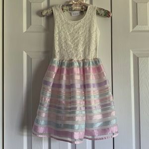 Children’s Place dress, size 7/8, blue, pink, purple and white